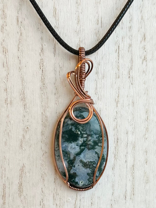 Tree Agate Wire Wrapped Pendant