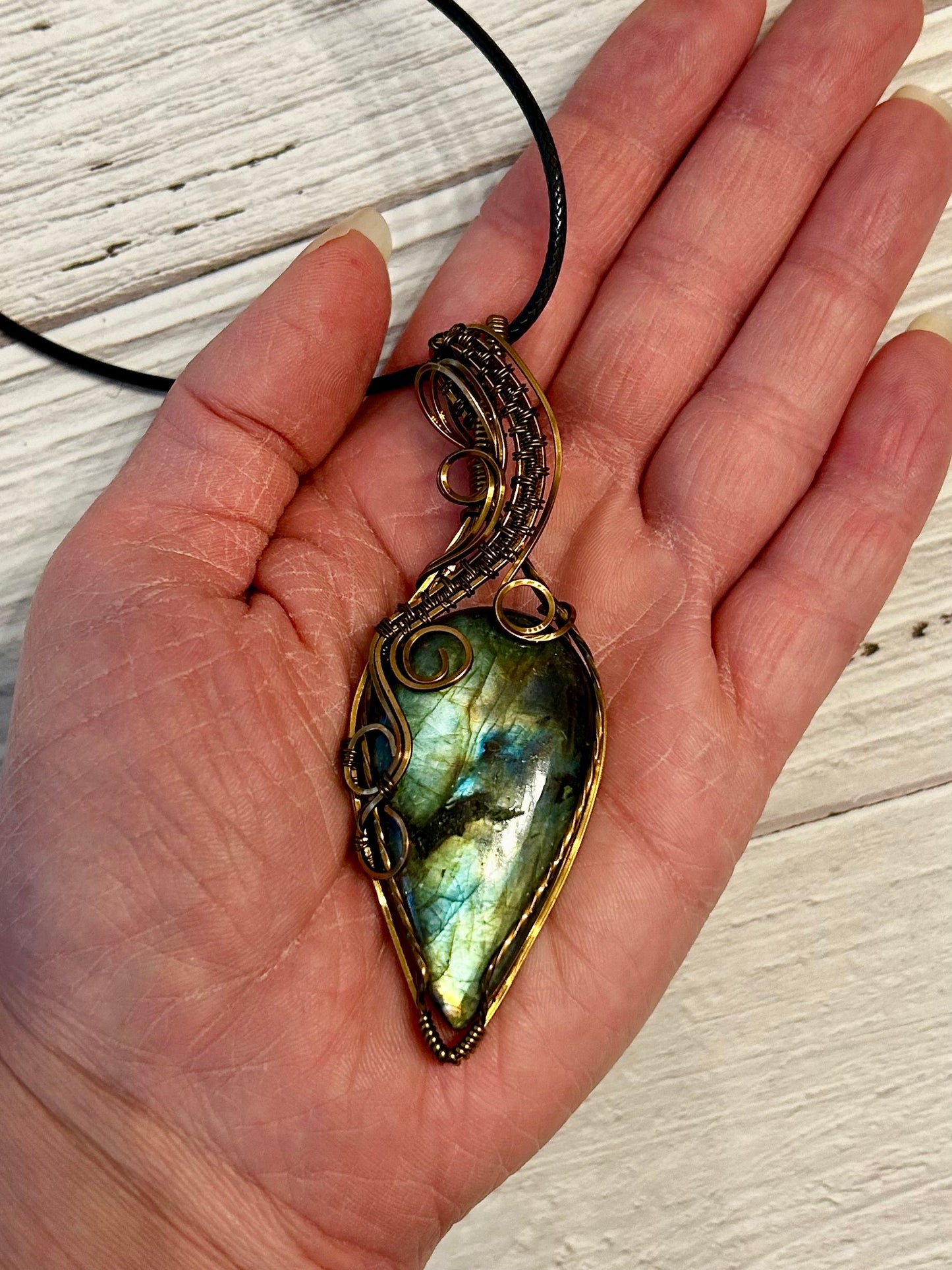 Labradorite Copper Wire Wrapped Pendant