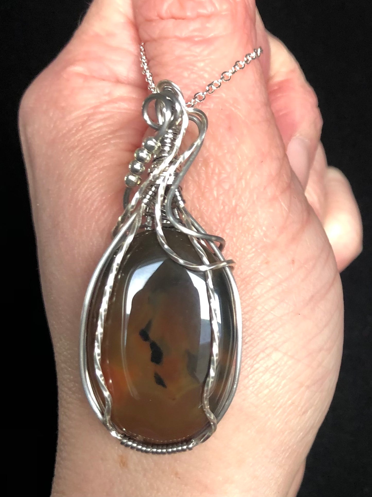 Agate Wire Wrapped Pendant