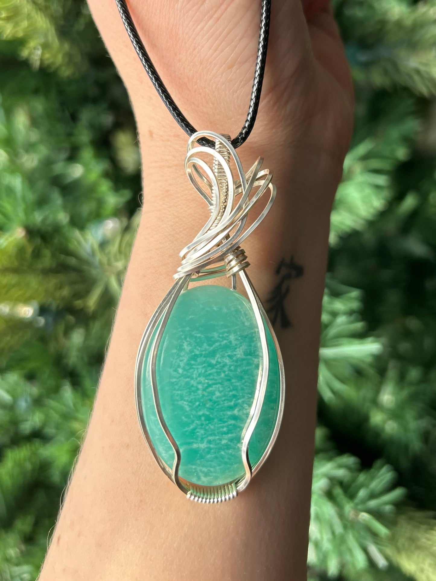 Amazonite Wire Wrapped Pendant