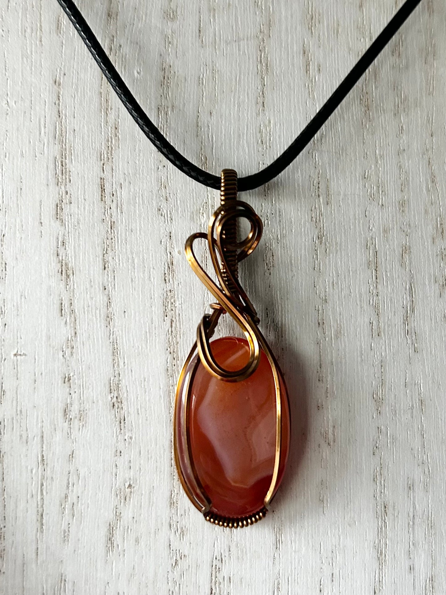 Carnelian Wire Wrapped Pendant