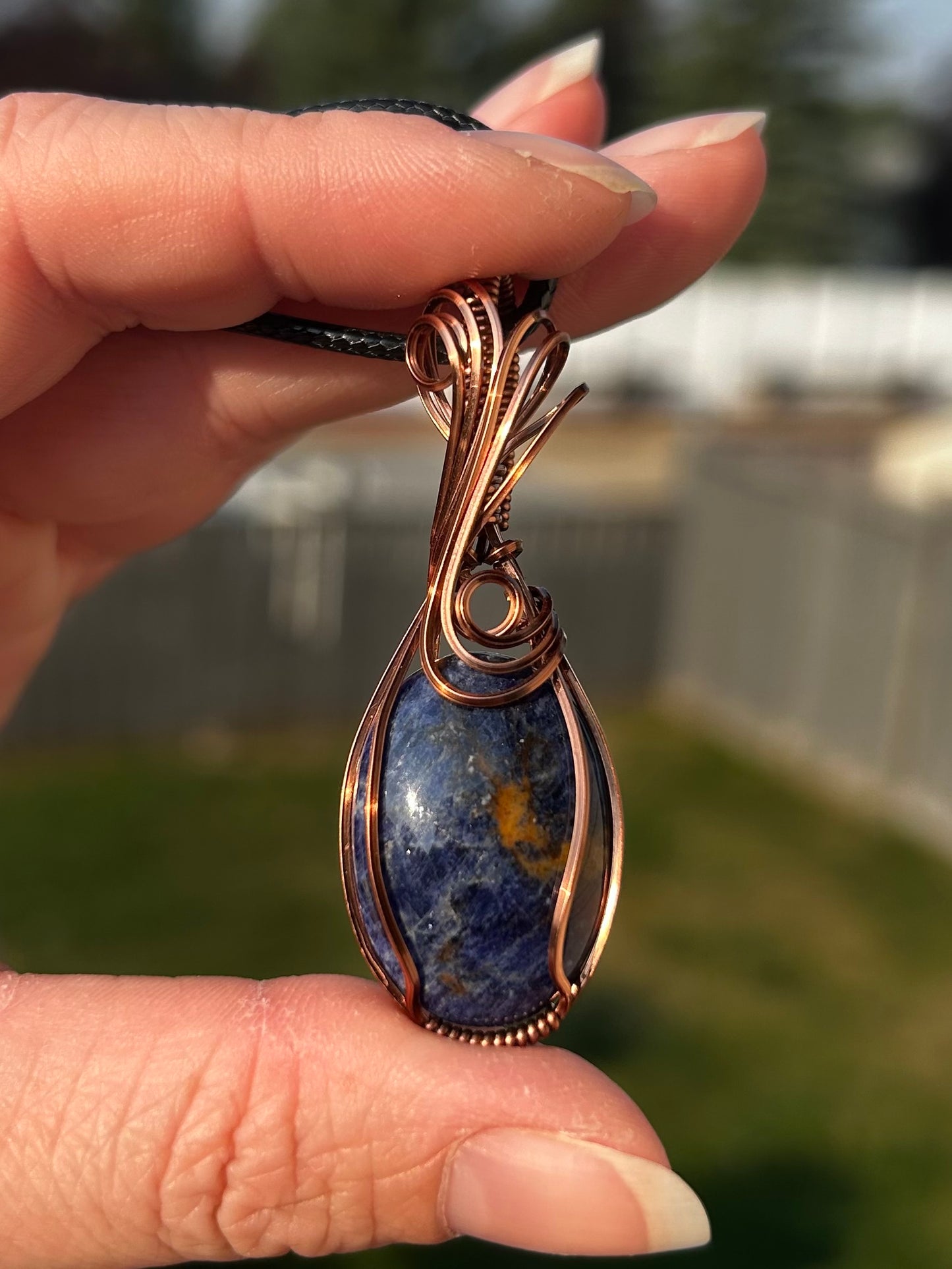 Sodalite Wire Wrapped Pendant