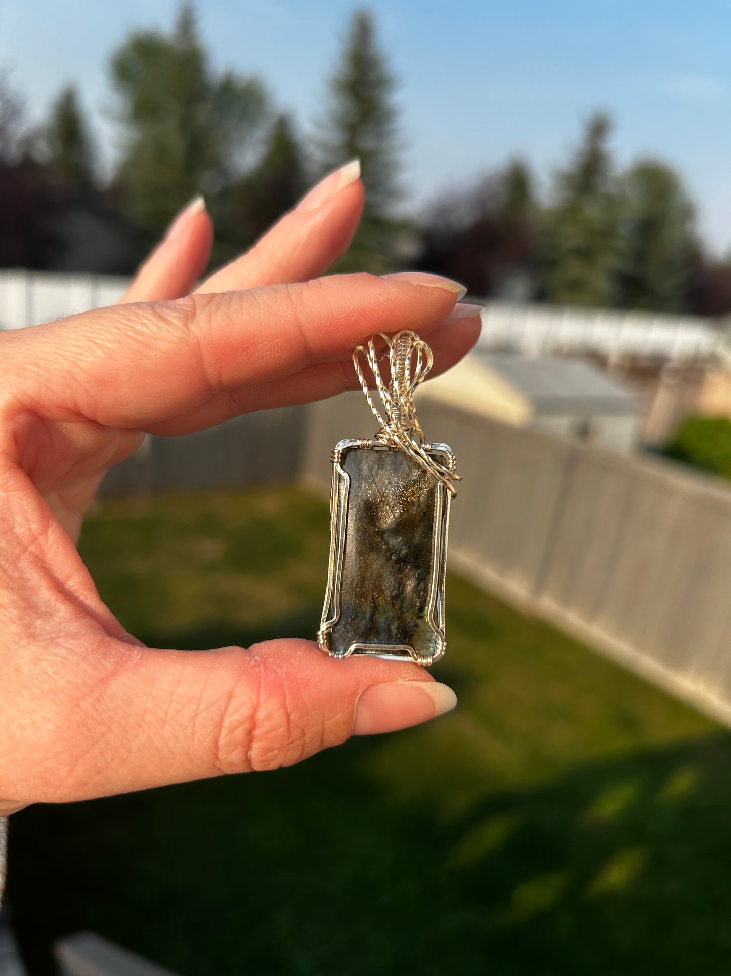 Labradorite Wire Wrapped Pendant