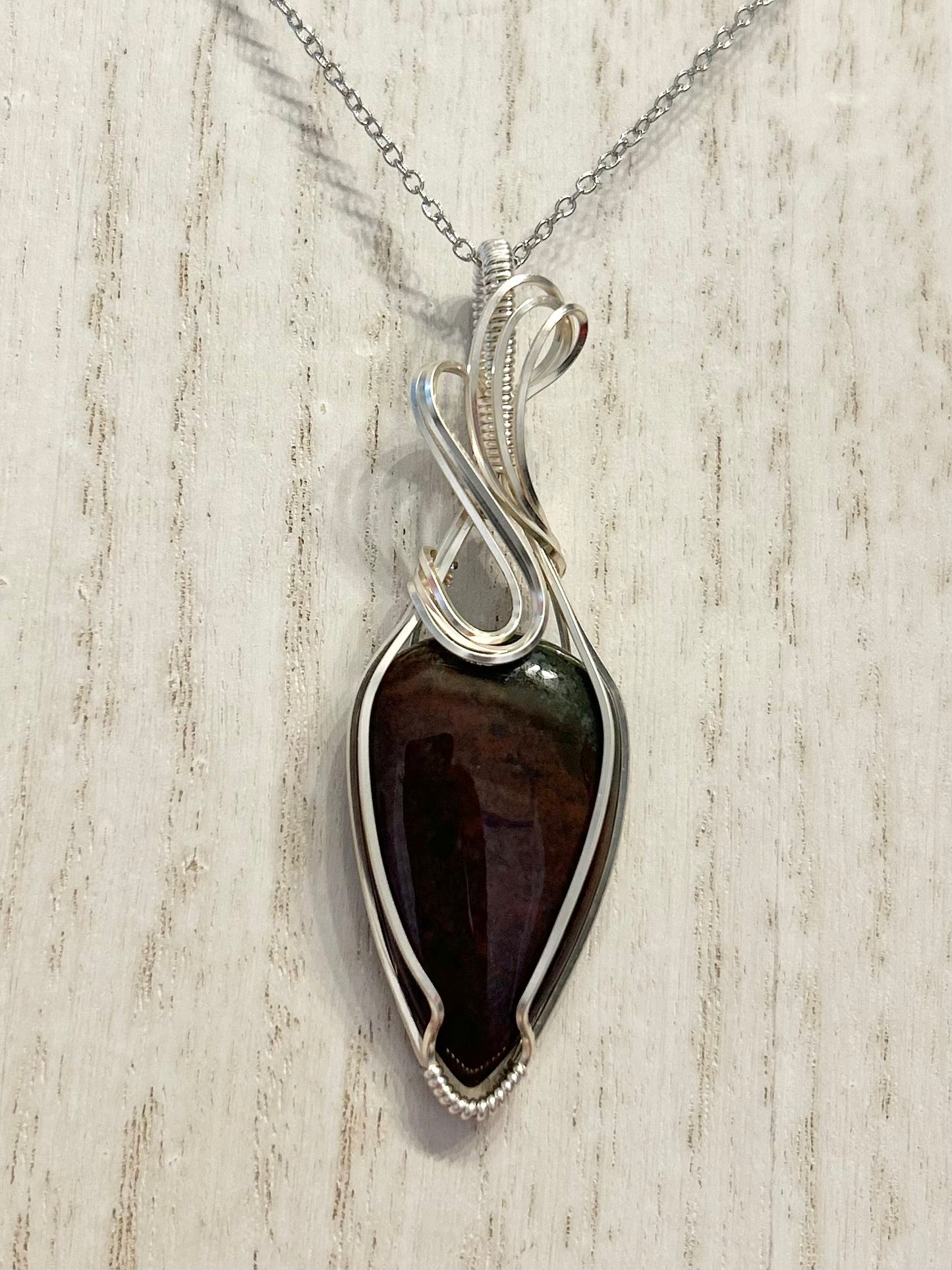 Indonesian Agate Wire Wrapped Pendant