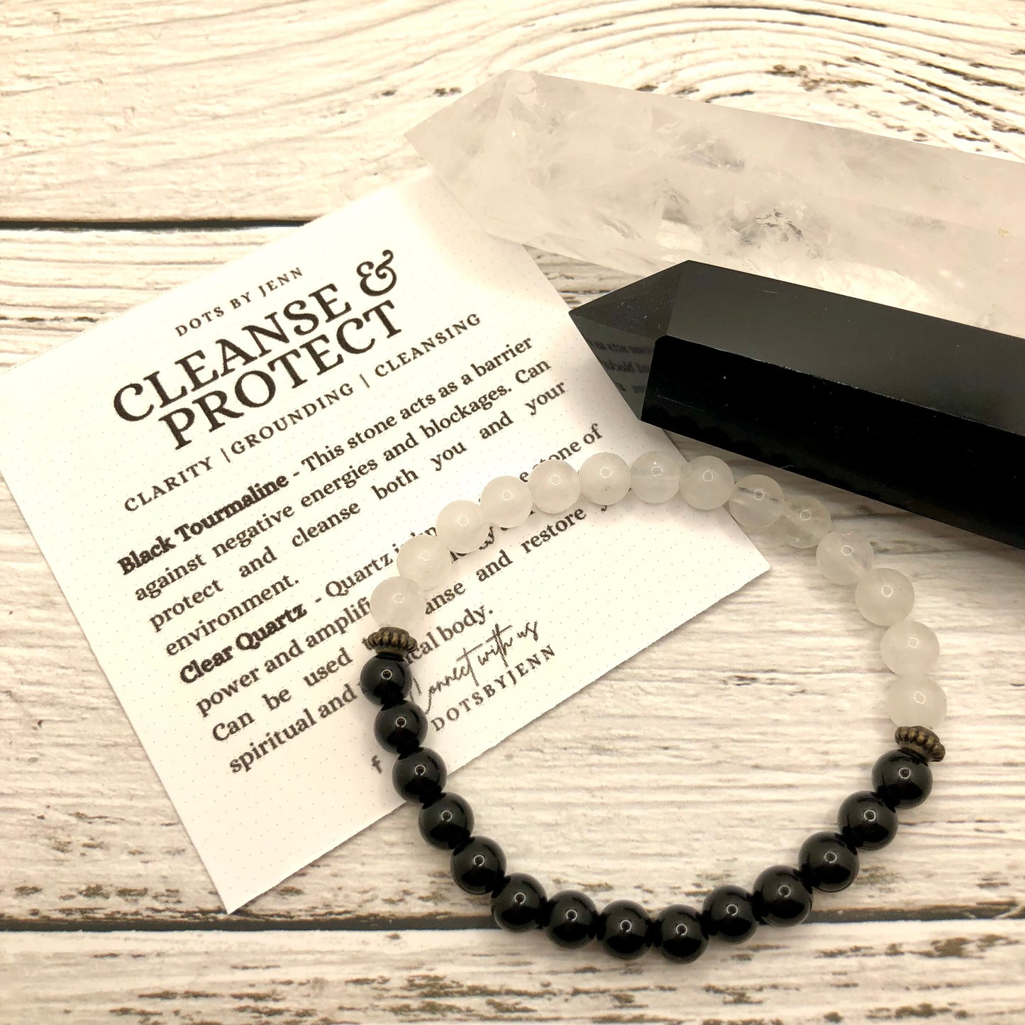 Intention Gemstone Bracelet - Cleanse & Protect