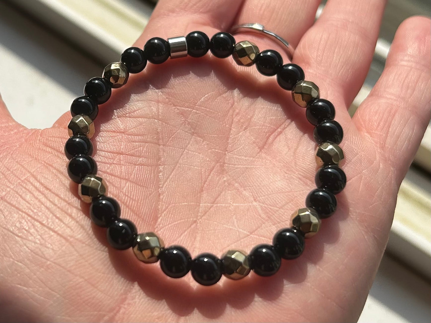 Hematite and Black Onyx Bracelet