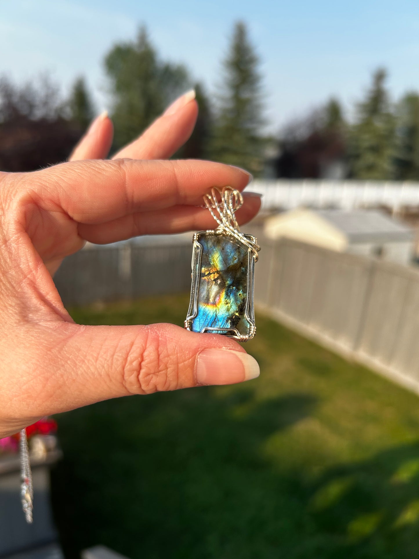 Labradorite Wire Wrapped Pendant