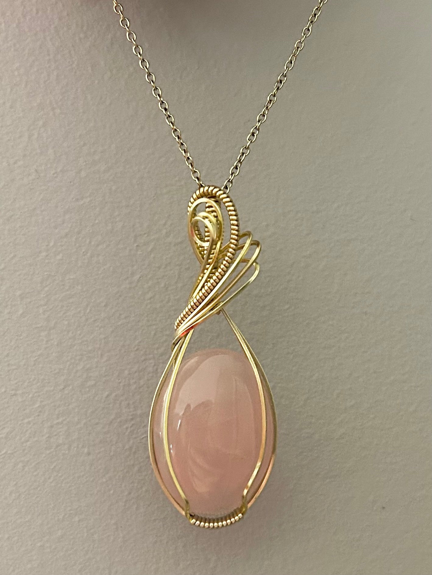 Rose Quartz Wire Wrapped Pendant