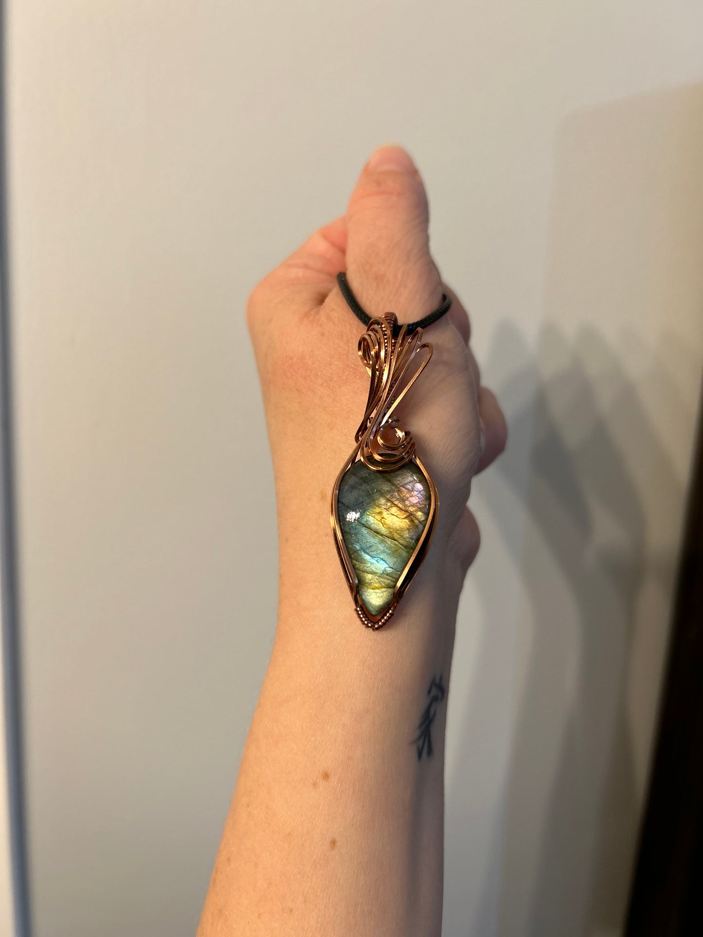 Labradorite Copper Wire Wrapped  Pendant