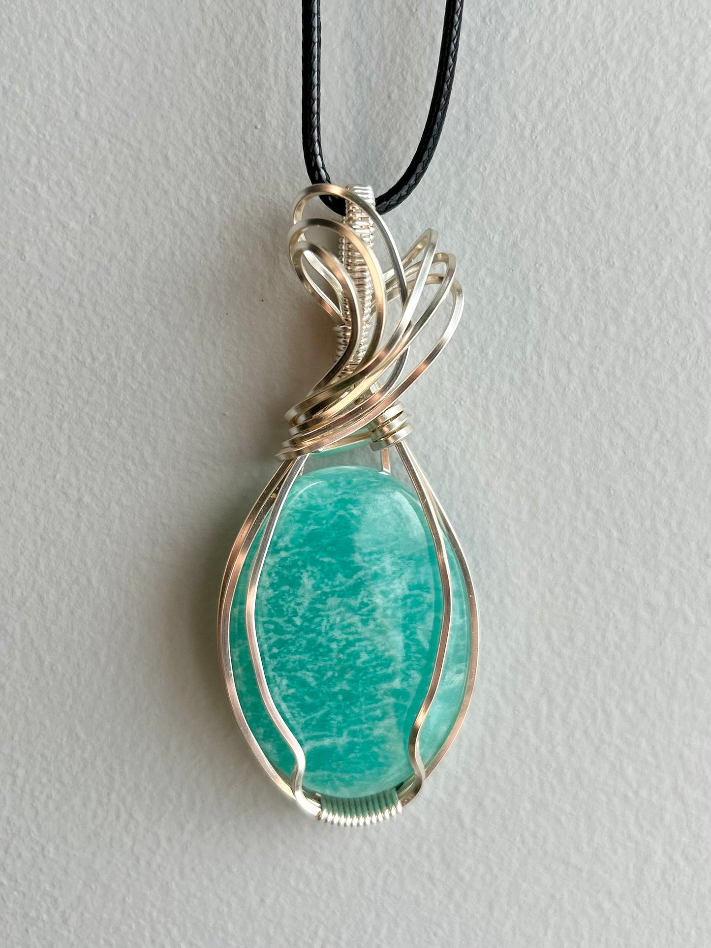 Amazonite Wire Wrapped Pendant