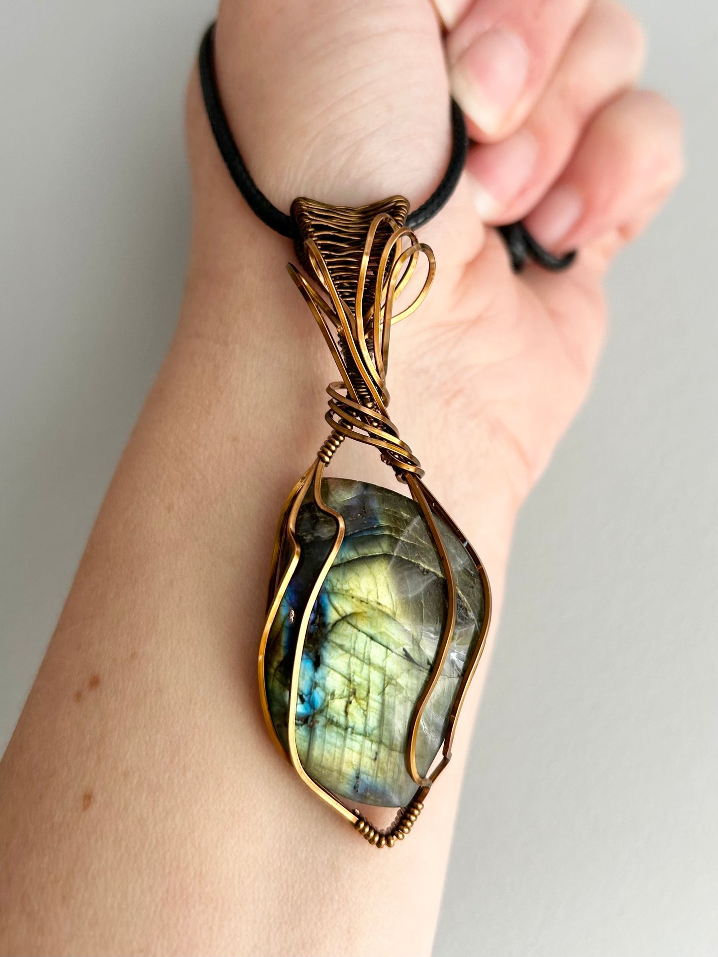 Labradorite Wire Wrapped Pendant