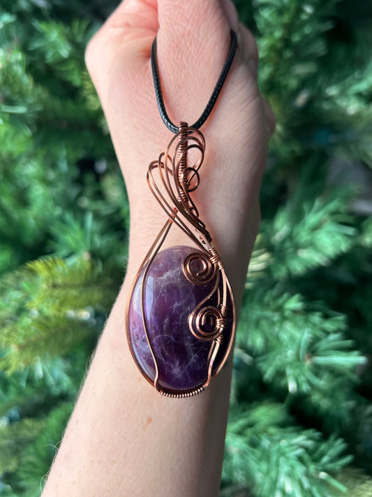 Amethyst Wire Wrapped Pendant