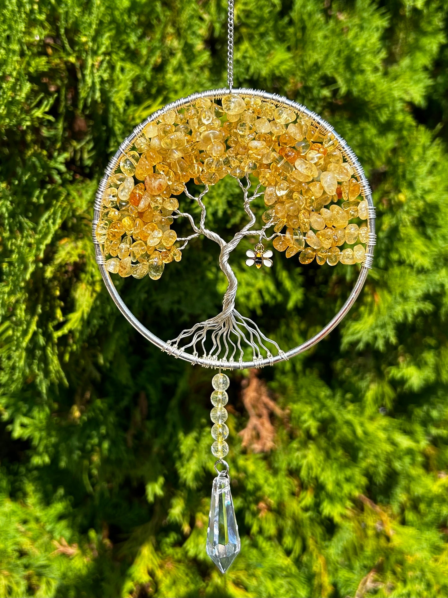 Citrine and Crystal Suncatcher