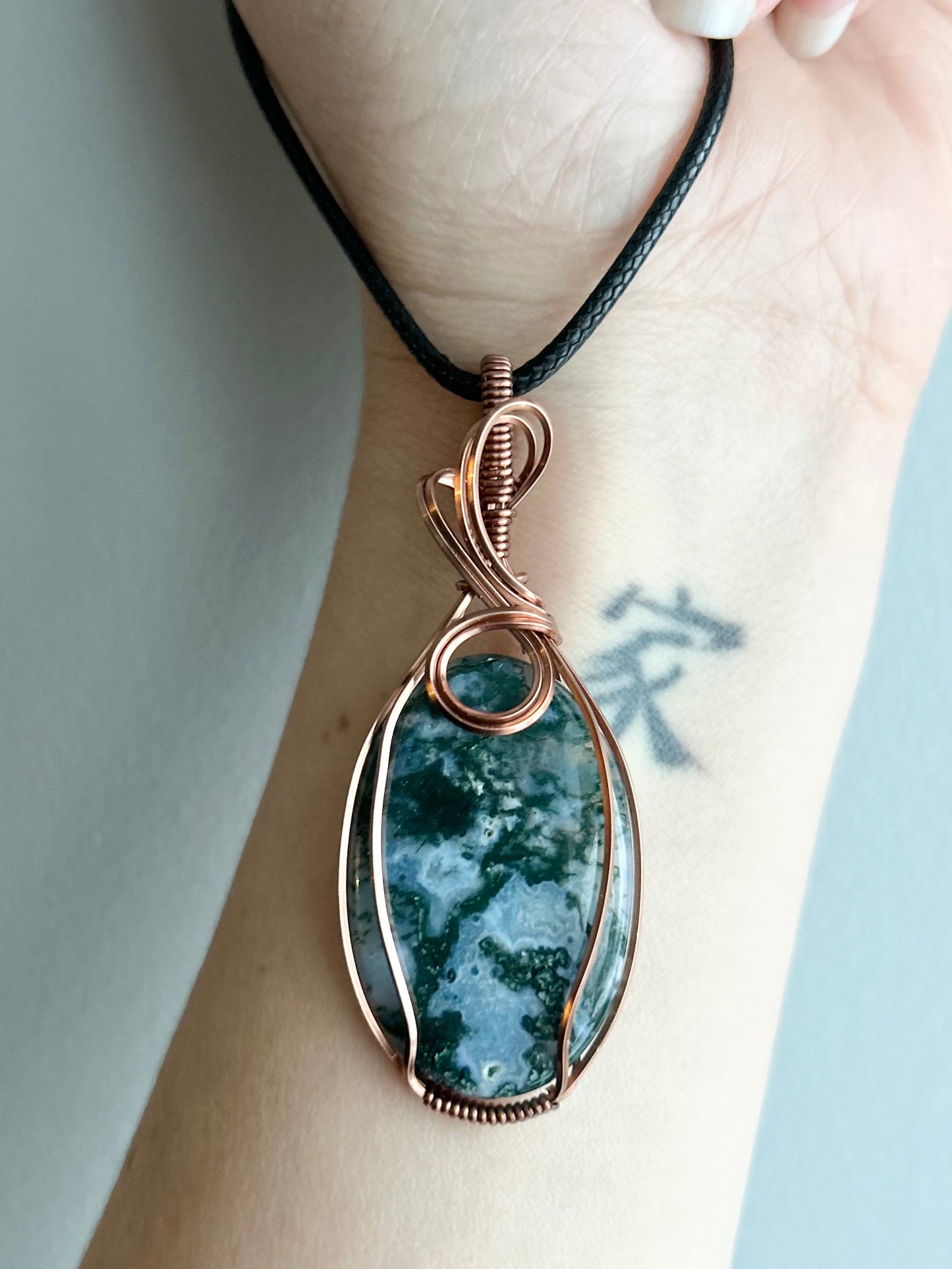 Tree Agate Wire Wrapped Pendant