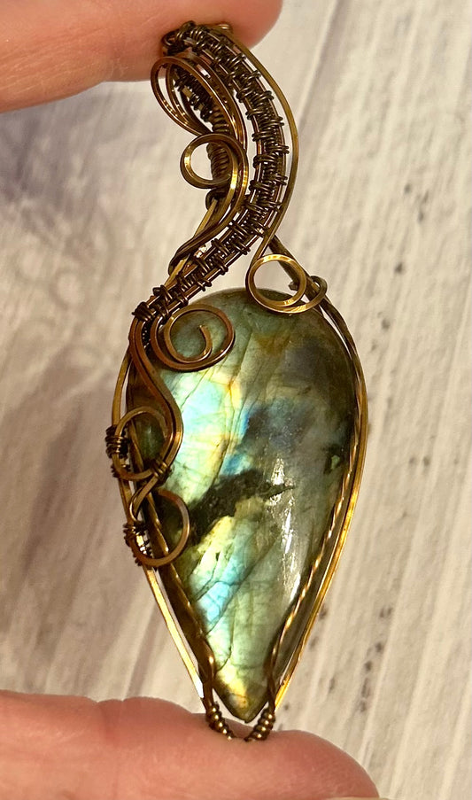 Labradorite Copper Wire Wrapped Pendant