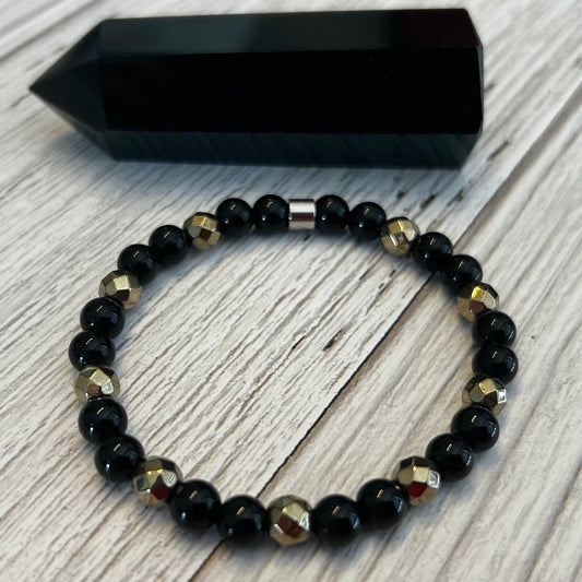 Hematite and Black Onyx Bracelet