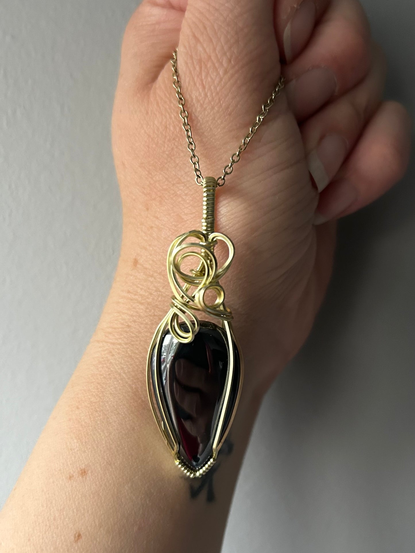 Hematite Wire Wrapped Pendant