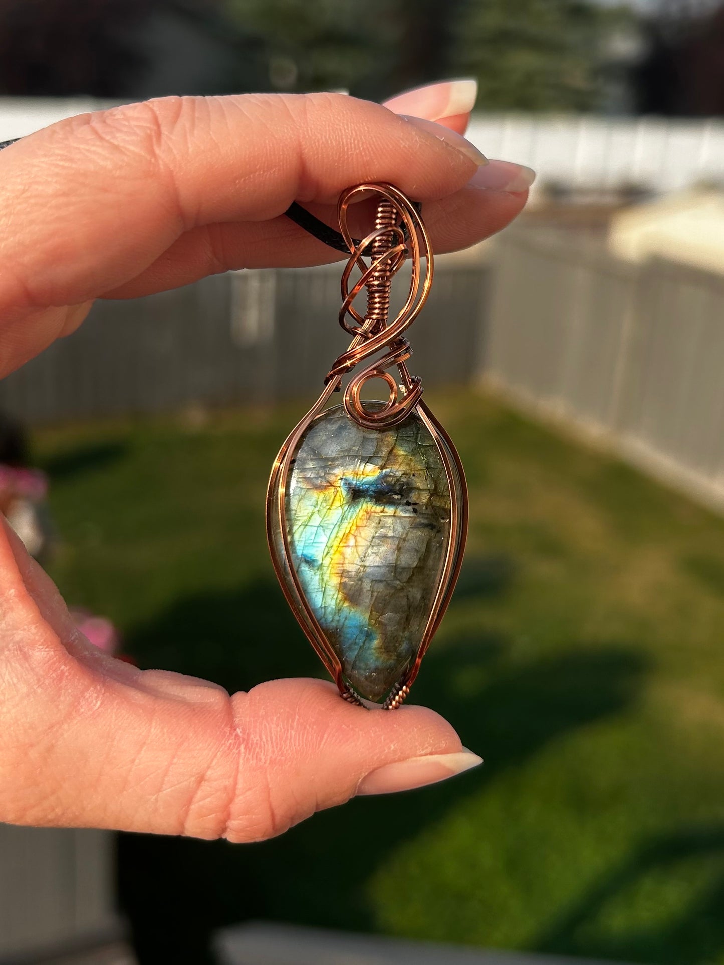 Labradorite Wire Wrapped Pendant