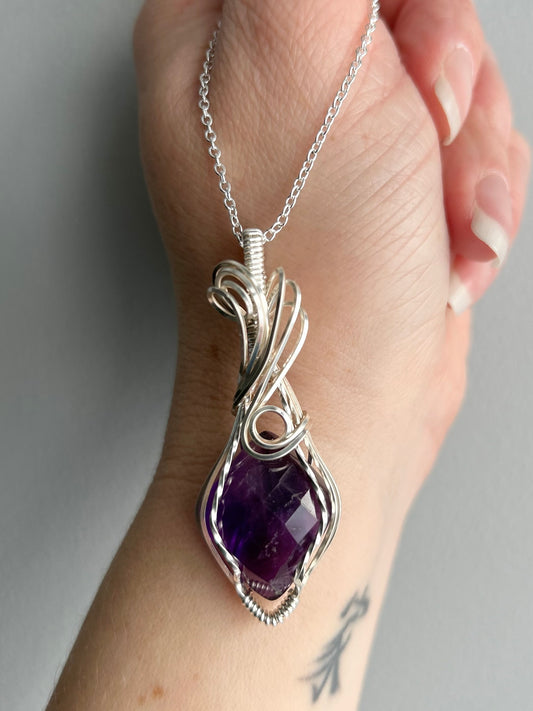 Amethyst Wire Wrapped Pendant