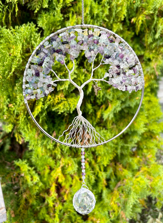 Fluorite Crystal Suncatcher