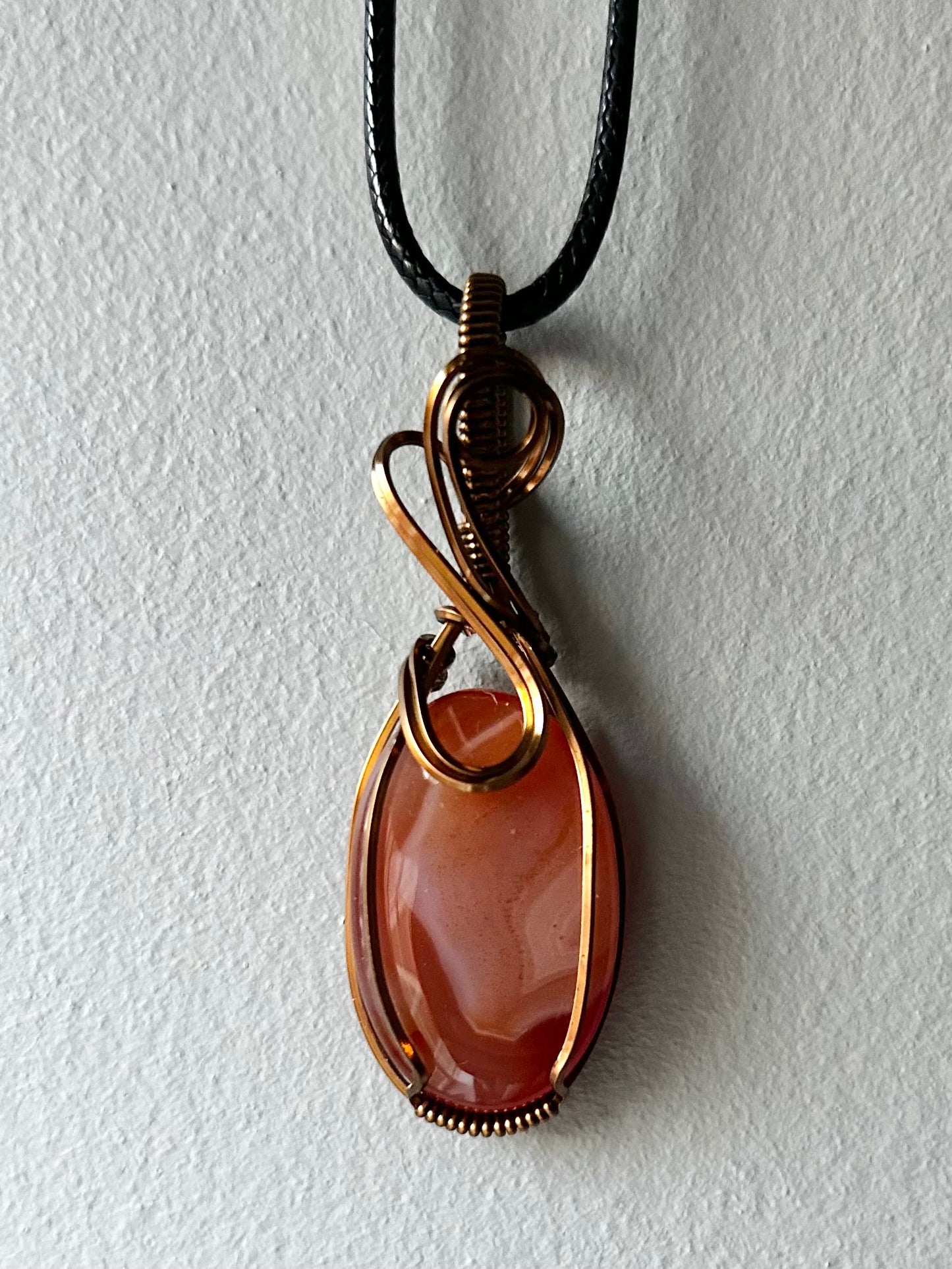 Carnelian Wire Wrapped Pendant