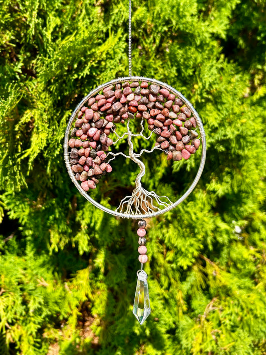 Rhodonite Crystal Suncatcher