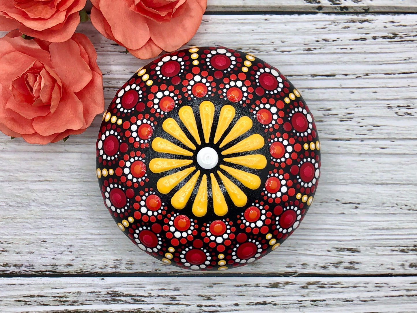 Blooming Flower Mandala Stone