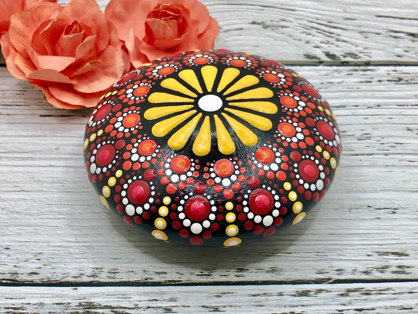 Blooming Flower Mandala Stone