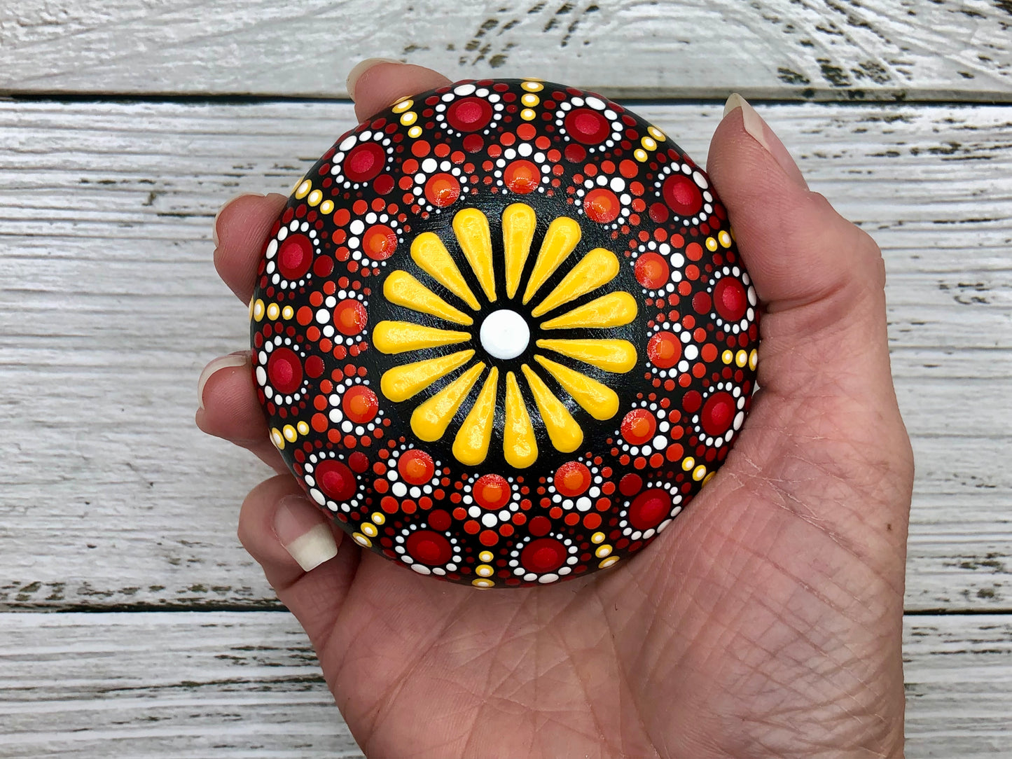 Blooming Flower Mandala Stone