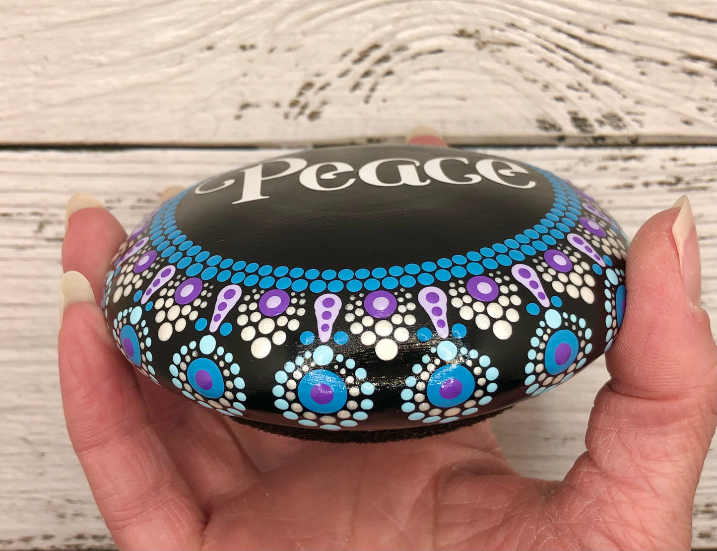 Peace Affirmation Mandala Stone