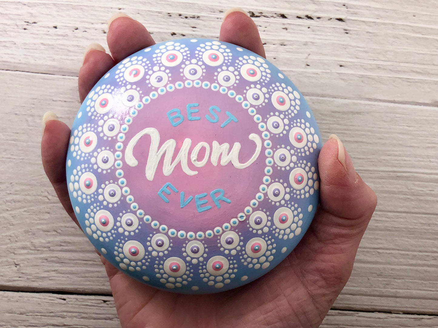 Best Mom Ever Mandala Stone