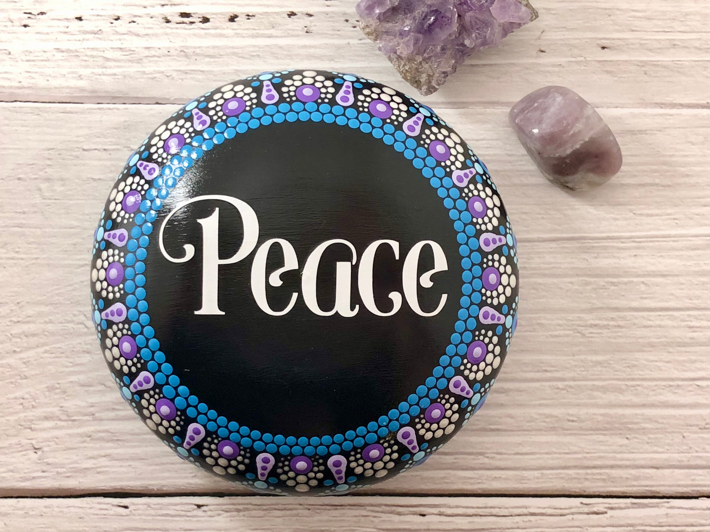 Peace Affirmation Mandala Stone