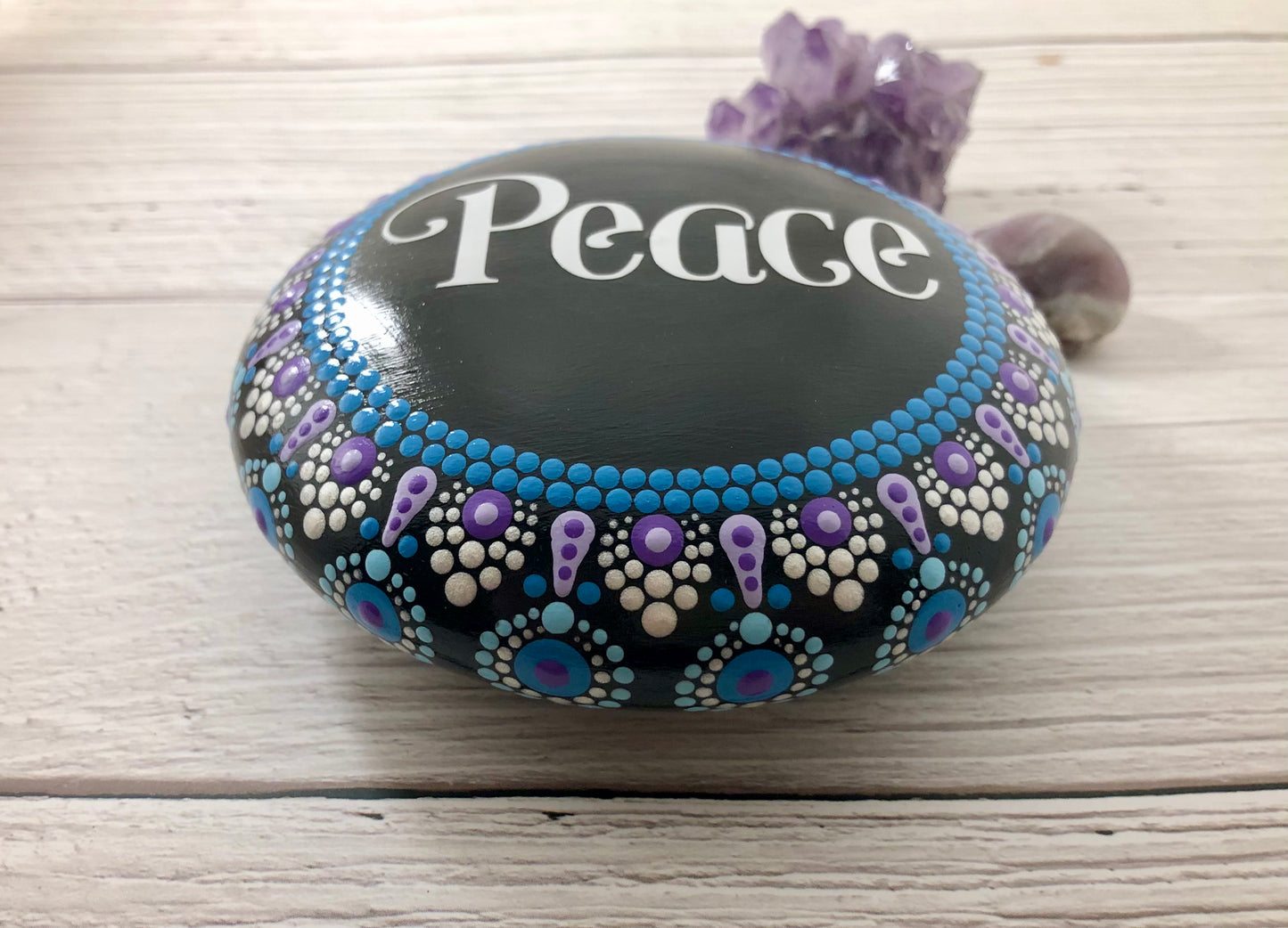 Peace Affirmation Mandala Stone