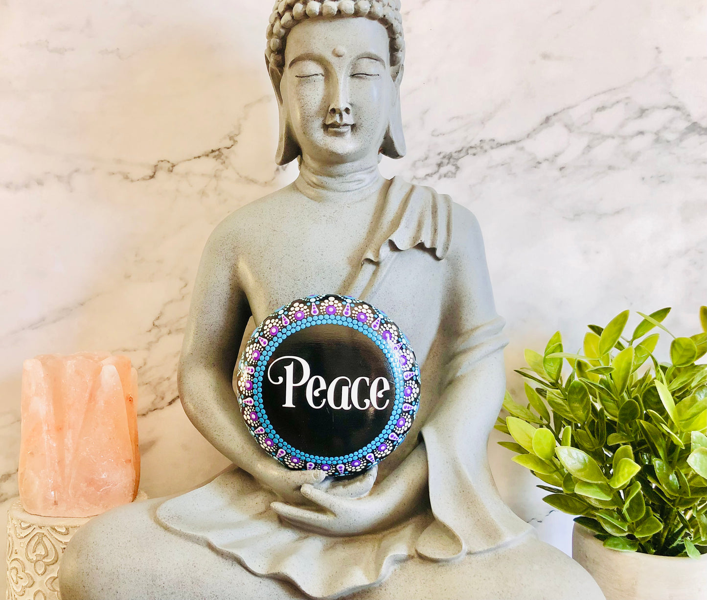 Peace Affirmation Mandala Stone