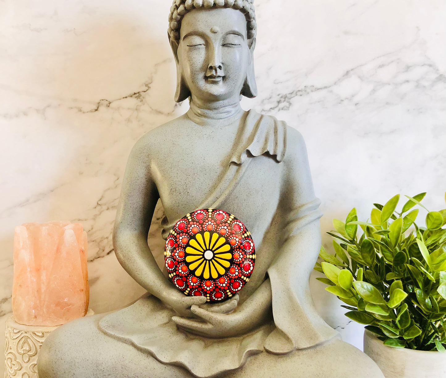 Blooming Flower Mandala Stone