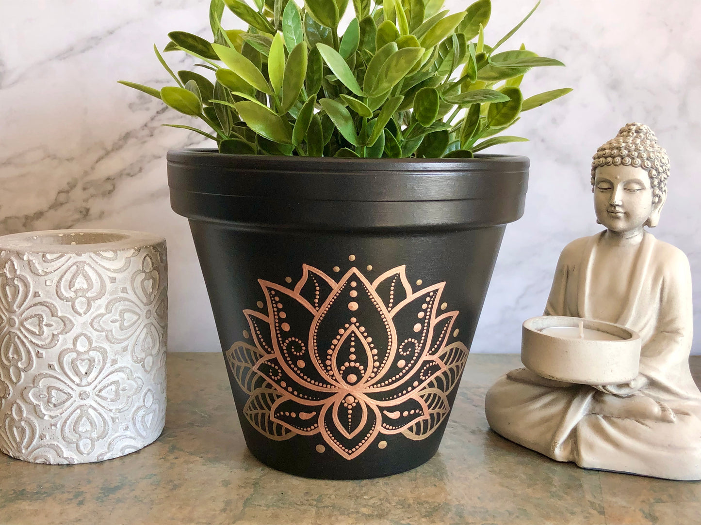 Rose Gold Lotus Pot