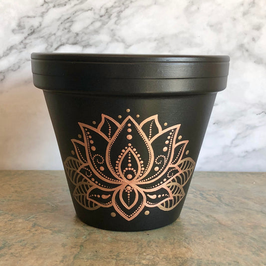 Rose Gold Lotus Pot