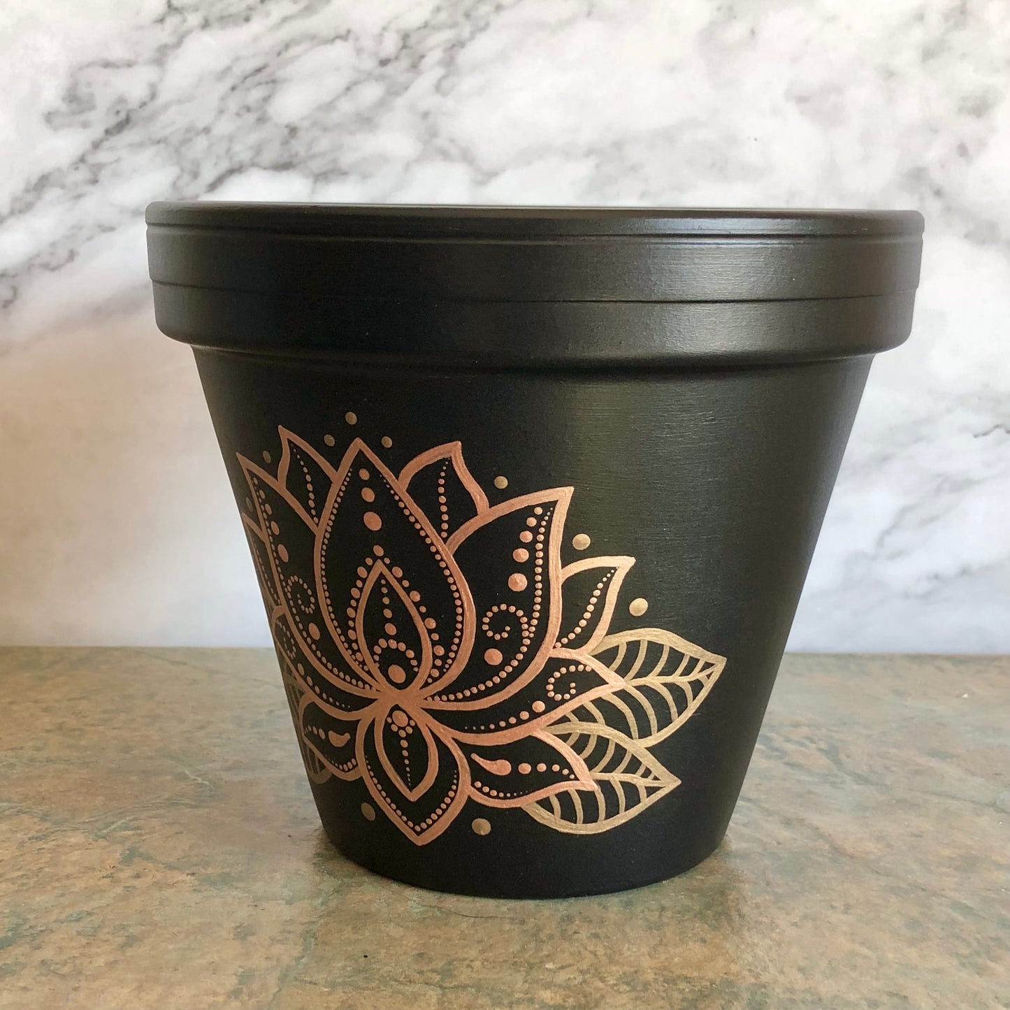 Rose Gold Lotus Pot