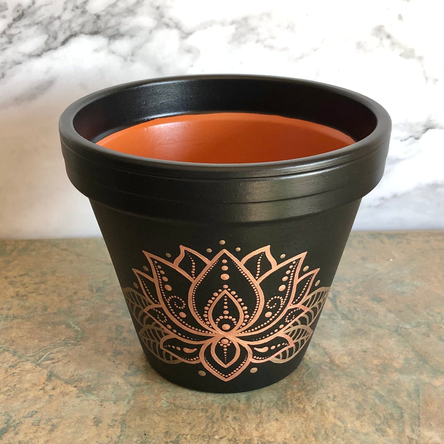 Rose Gold Lotus Pot