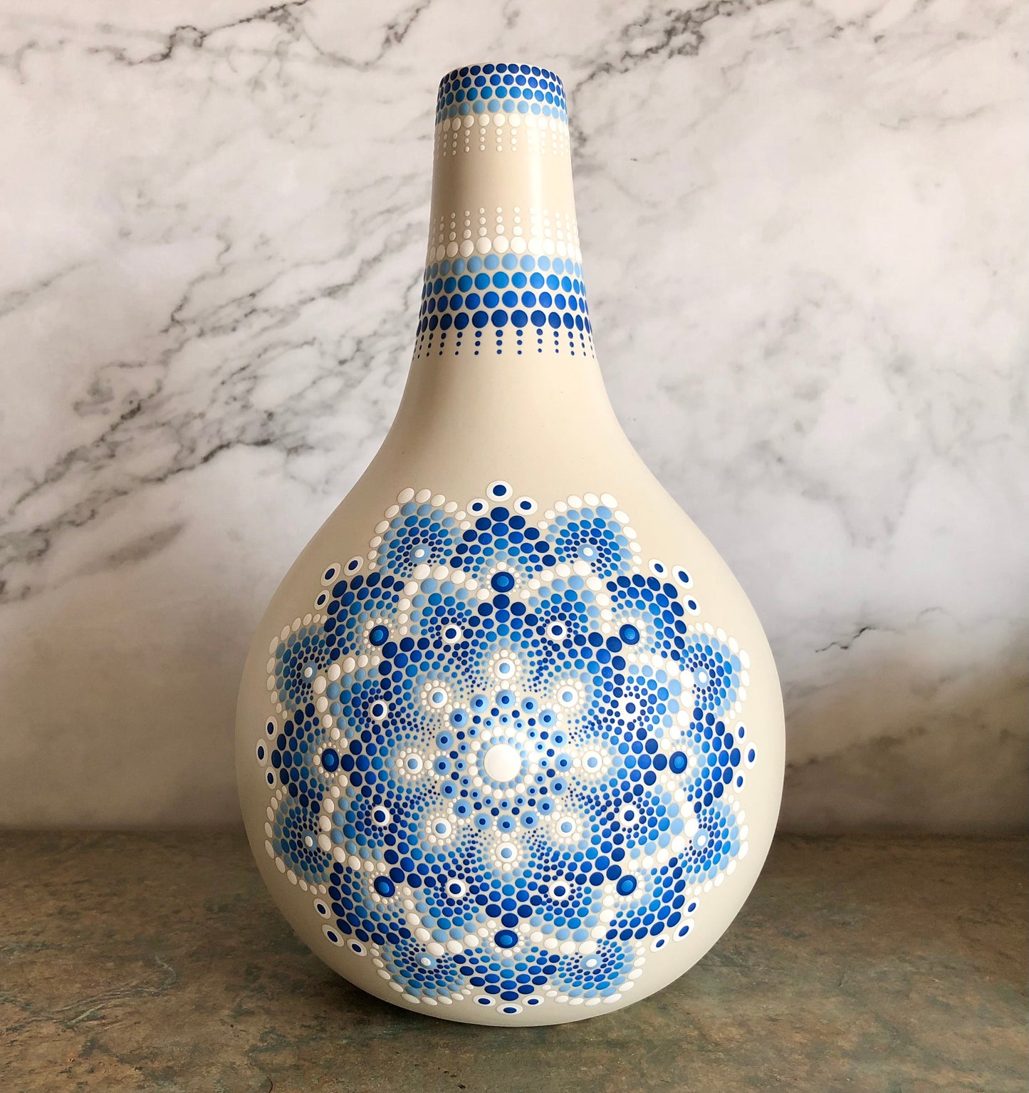 Ceramic Vase with Blue and White Mandala