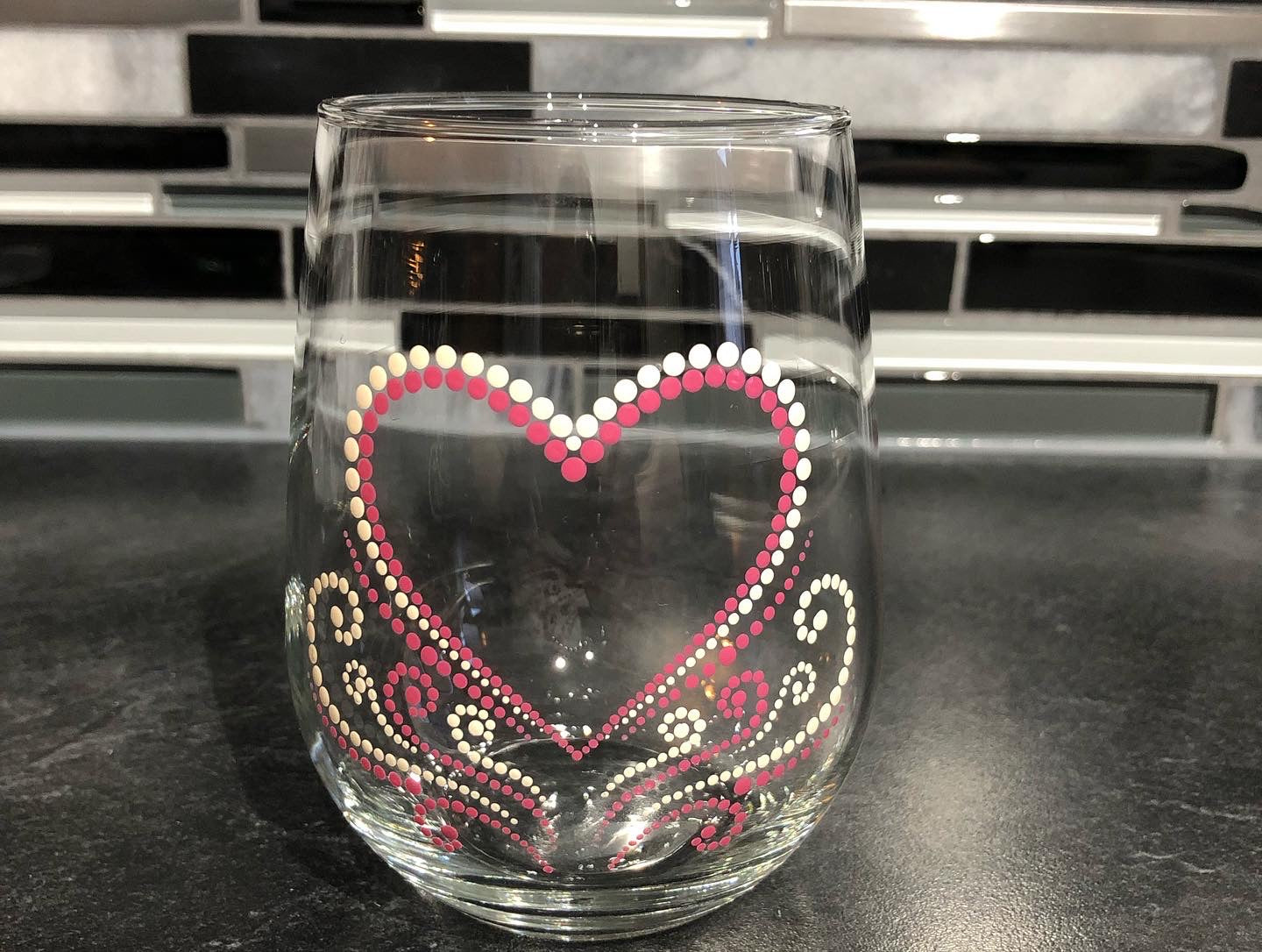 Fancy Heart Wine Glass Set