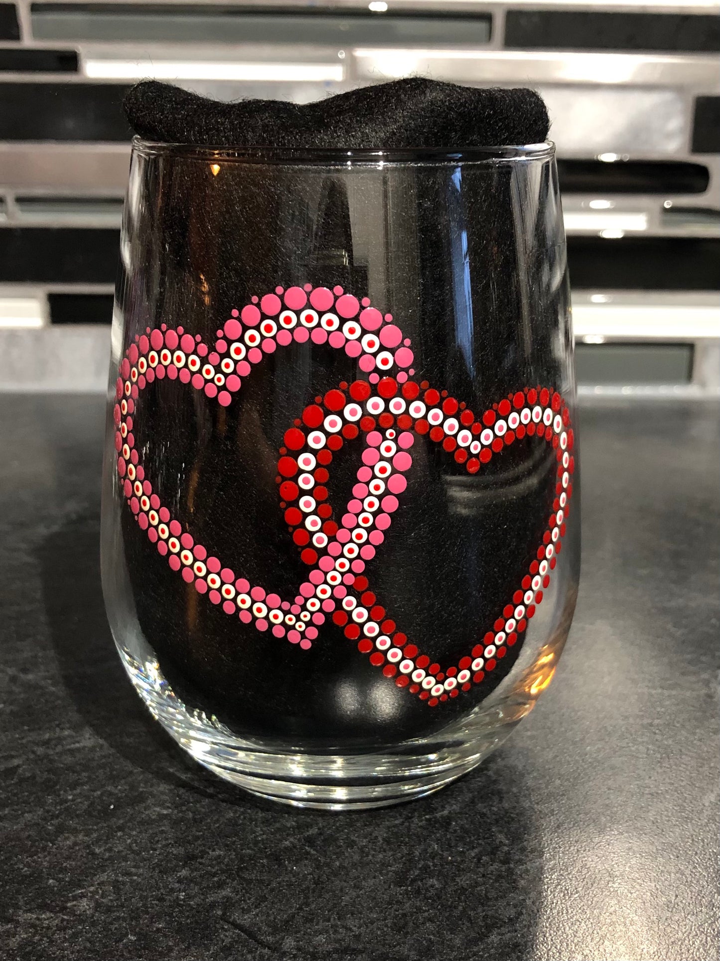 Double Heart Wine Glass