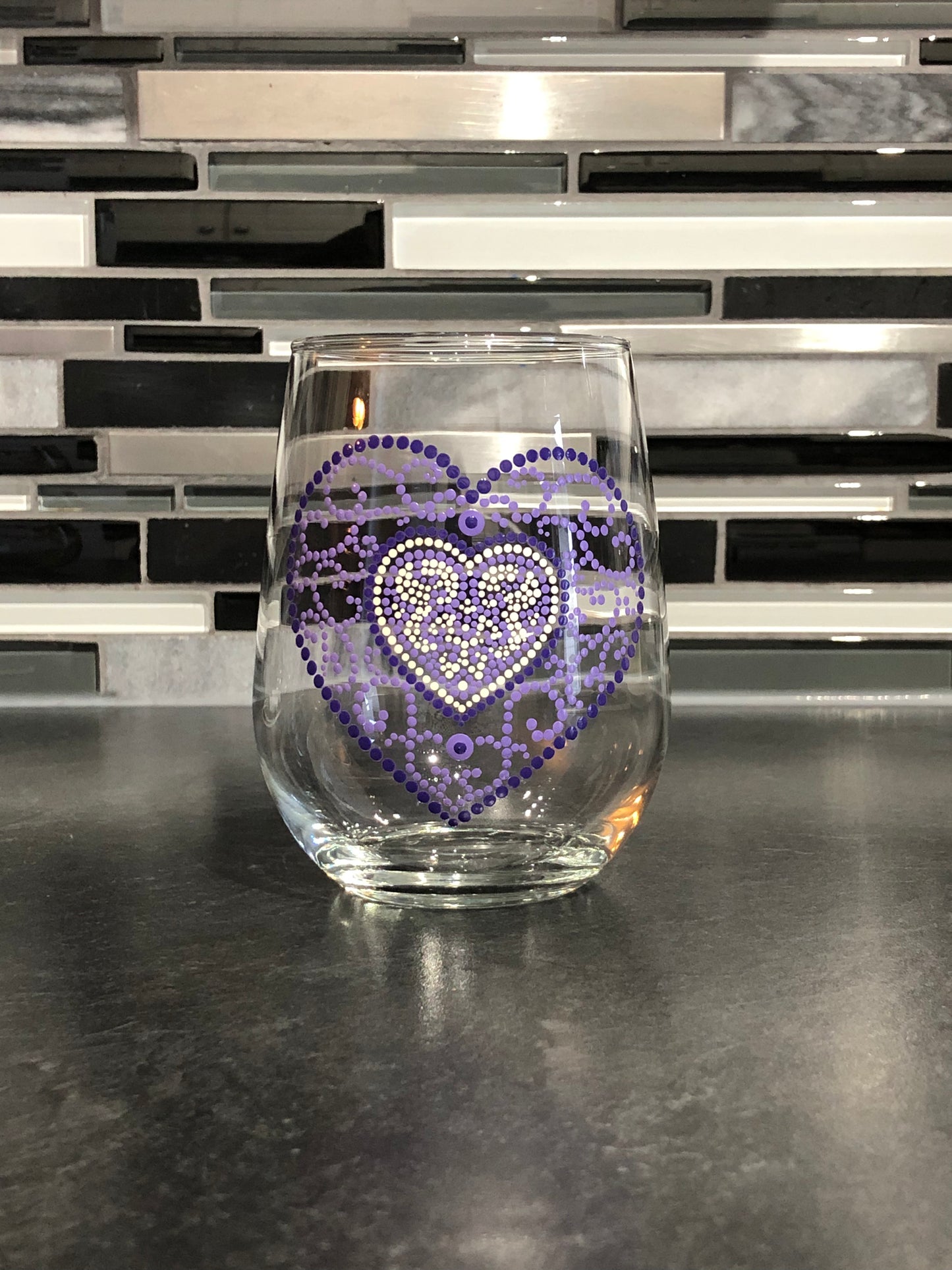 Purple Heart Wine Glass