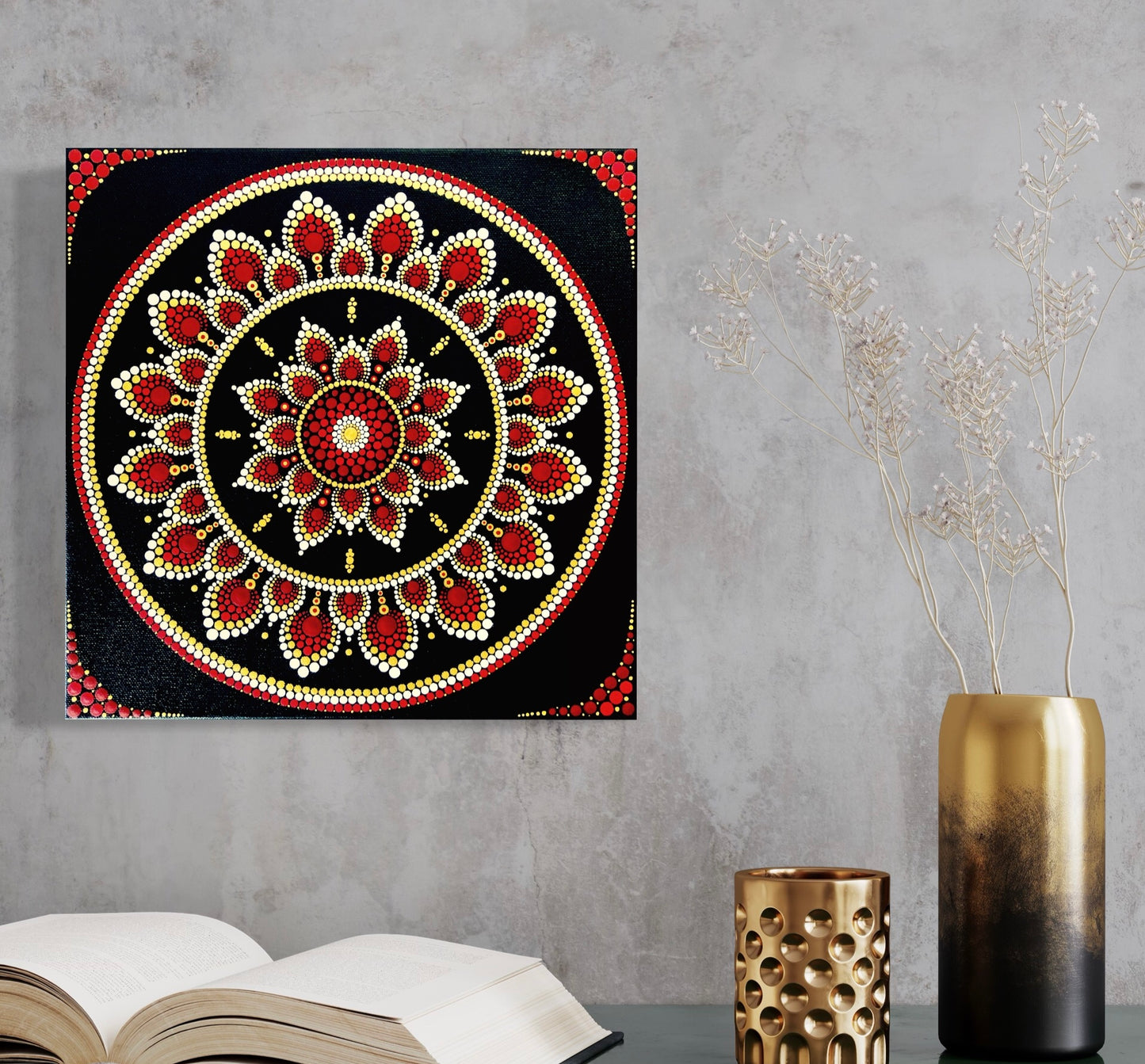 Red, Gold & Black Mandala