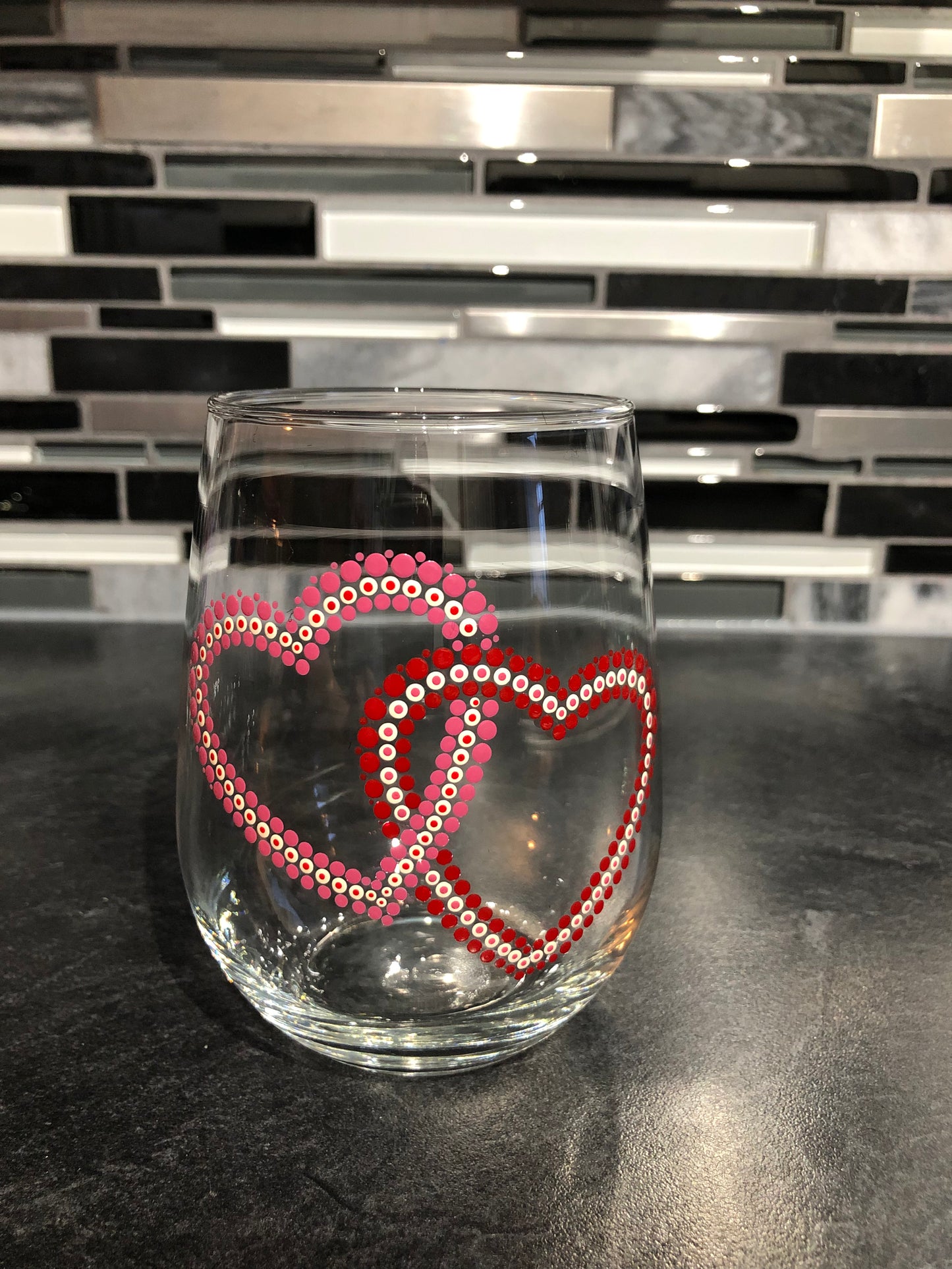 Double Heart Wine Glass